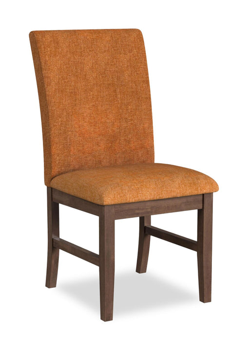 Rain 5pc Dining Set with Table & 4 Orange Chairs, 45\"W Round - Orange/Brown