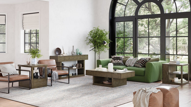 Tilson 62\" Modern Sofa Table with Storage and Shelf - Urbane Bronze