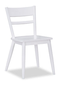 Remi Dining Chair with Curved Ladder-Back - White 