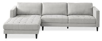 Metro 2-Piece Left-Facing Fabric Sectional with Chaise and Tufted Seat Cushions - Neutral 