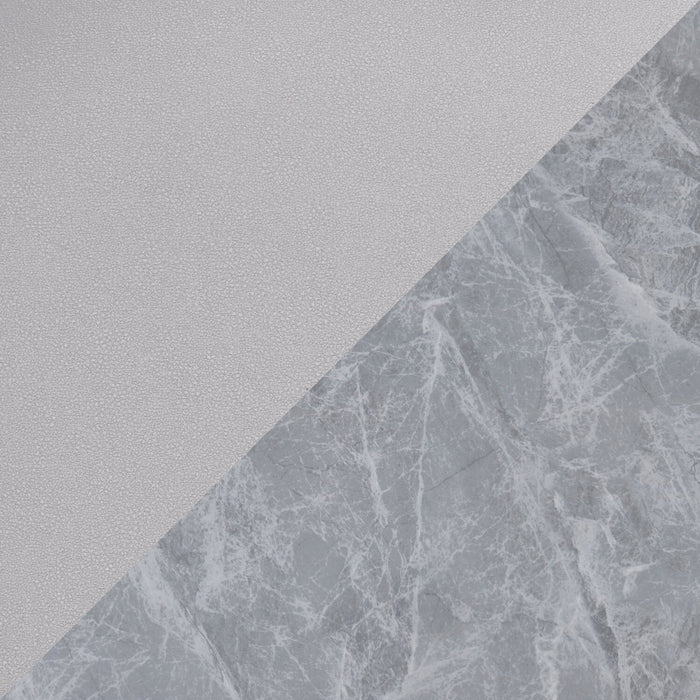 Arlo 7pc Dining Set with Table & 6 Grey Chairs, Sintered Stone & Metal, 55\"W - Grey/Black