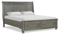 Chelsea Platform Storage Bed with Headboard & Frame, Grey - King Size 