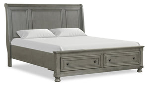 Chelsea Platform Storage Bed with Headboard & Frame, Grey - King Size