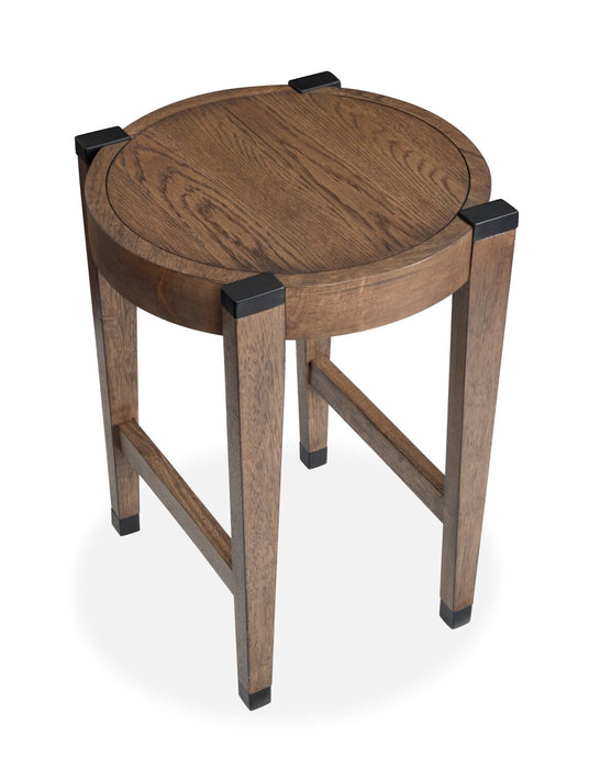 Gordon 18” Round Solid Wood End Table - Brown