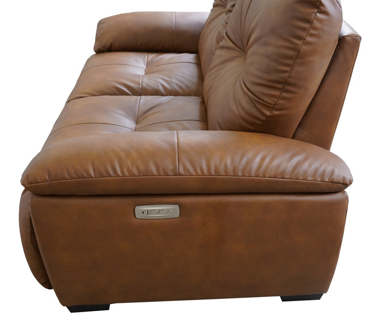 Bello 67\" Leather-Look Fabric Power Reclining Loveseat - Brown
