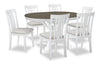 Brook 7pc Dining Set with Table & 6 Chairs, 42-54