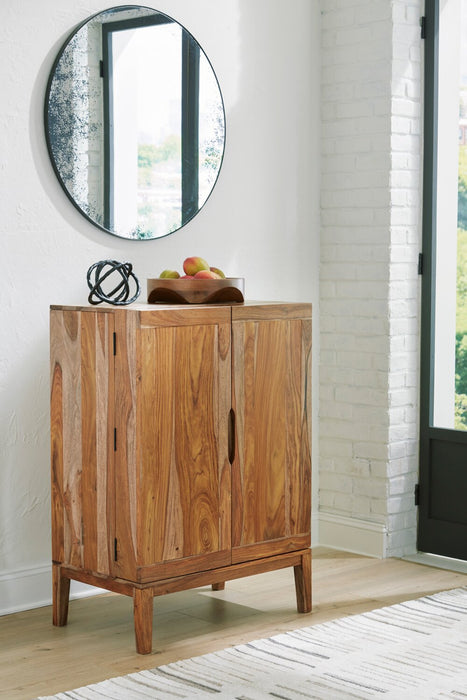 Indie Dining Server with Storage & Built-In Wine Rack, 32\"W - Distressed Brown