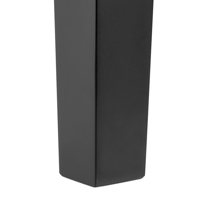 Libra Dining Table with Marble-Look Top & Storage Shelf, 60\"W- Black/Grey