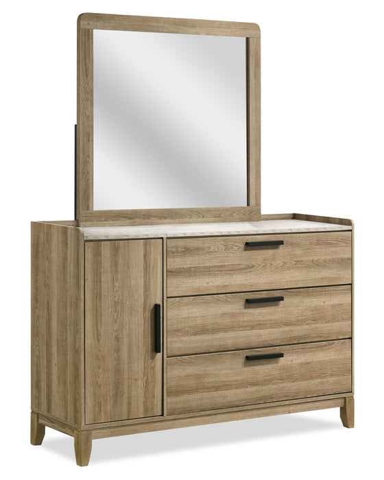 Sable Bedroom Dresser Mirror - Light Brown