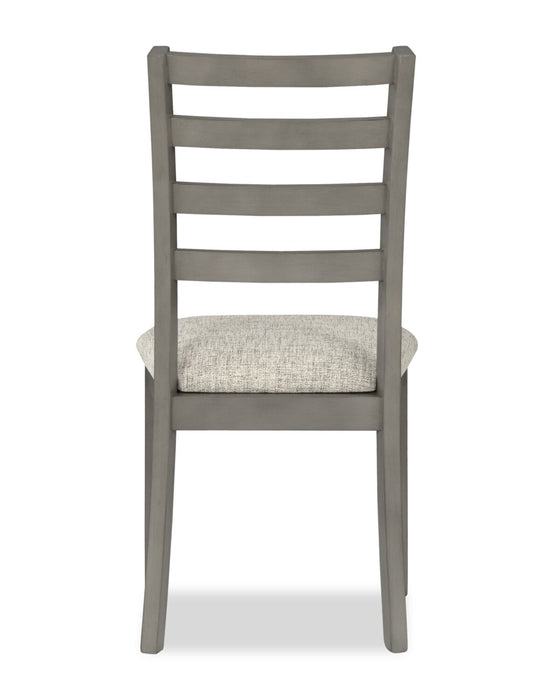 Cove Dining Chair with Cushion Fabric Seat, Ladder-Back – Grey
