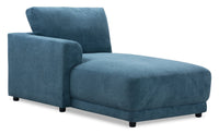 Voyage Modular Left-Facing Fabric Chair with Removable Back Cushions – Blue