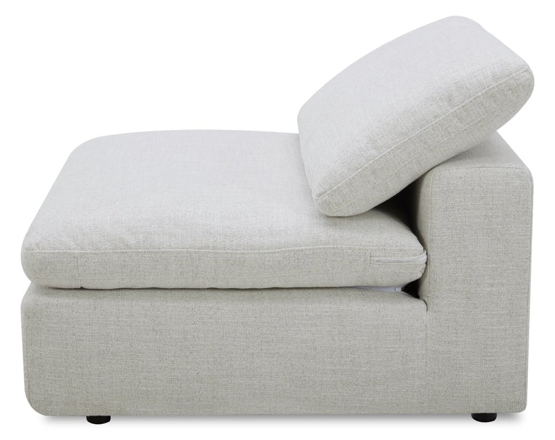 Sky Modular 44\" Fabric Armless Chair with Removable Feather Down Cushions - Nathan Wheat