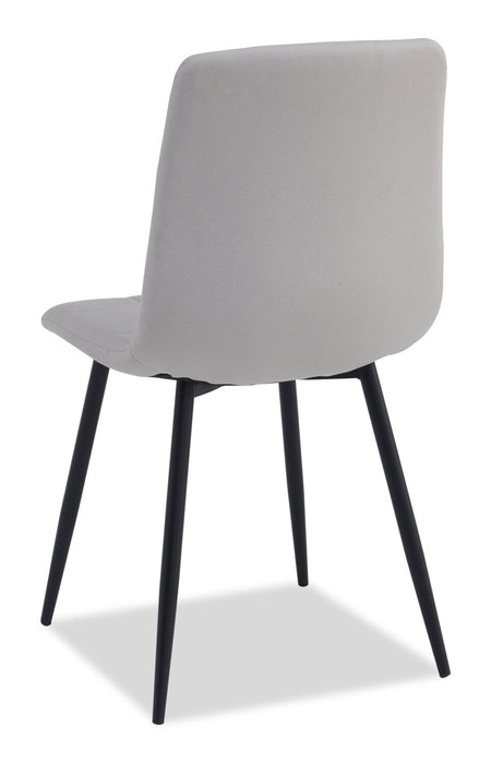 Arlo Dining Chair with Cushion Fabric Tufted Seat & Back, Metal – Grey