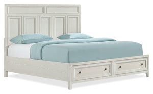 Casa King Storage Panel Bed - White 