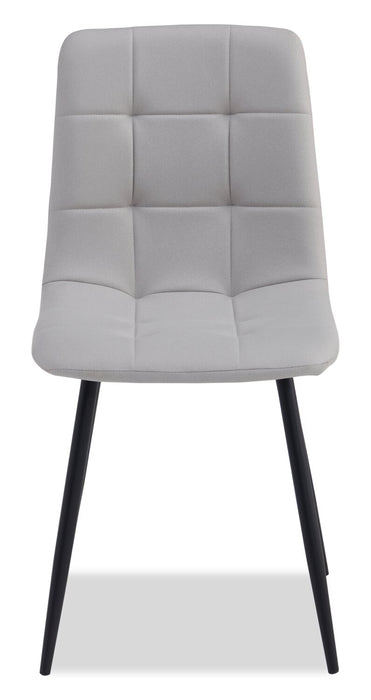 Arlo Dining Chair with Cushion Fabric Tufted Seat & Back, Metal – Grey