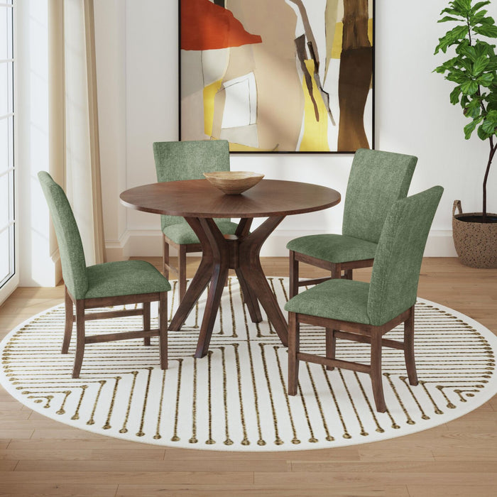 Rain Dining Chair with Cushion Fabric Seat & Back – Green