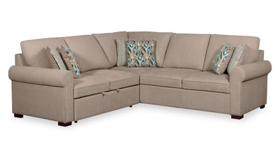 Scott Living Haven 3-Piece Chenille Fabric Sleeper Sectional - Taupe | Sofa-lit sectionnel Haven de Scott Living 3 pièces en tissu de chenille - taupe