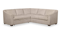 Envy 2-Piece Left-Facing Chenille Fabric Sleeper Sectional - Almond Beige 