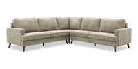 Kira 3-Piece V-Shape Fabric Sectional – Grey