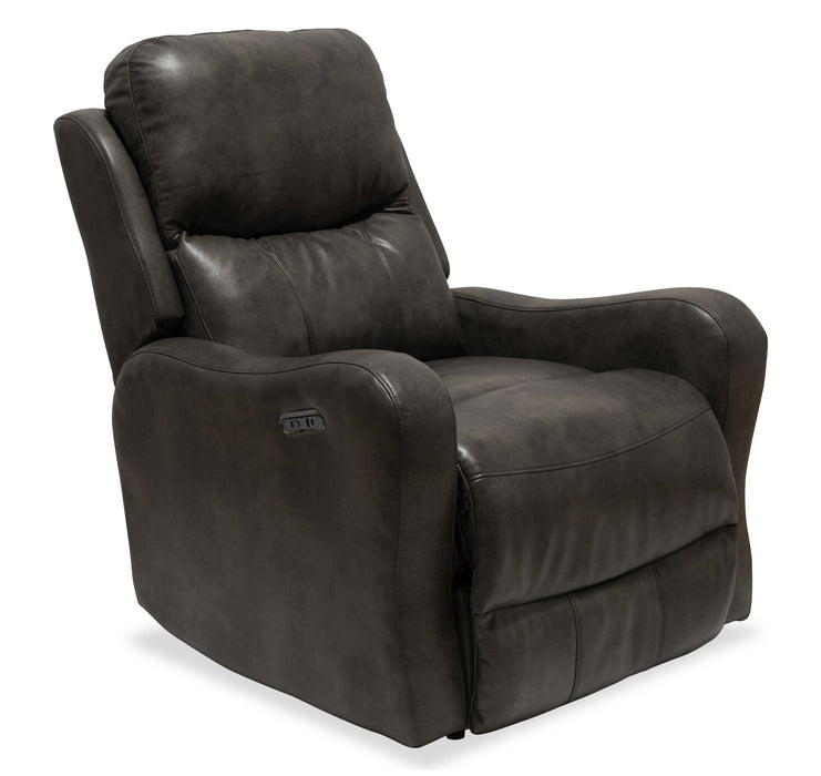 Elli 32\" Faux Leather Swivel Glider Power Reclining Chair – Grey 