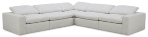 Sky Modular 5-Piece Fabric Power Reclining Sectional with Removable Feather Down Cushions - Nathan Wheat