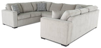 Legend 3-Piece Chenille Sleeper Sectional Sofa - Platinum 