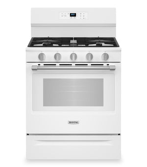 Maytag 5 Cu. Ft. Convection Gas Range with No Preheat Air Fry - White - MFGS6030RW