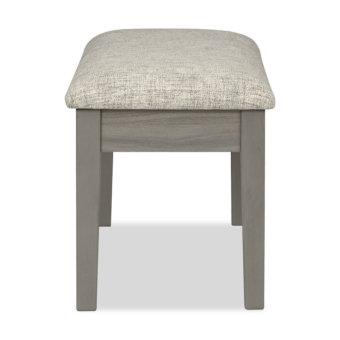 Cove Dining Bench with Cushion Fabric Seat, Lift Top Storage, 46\"W - Grey