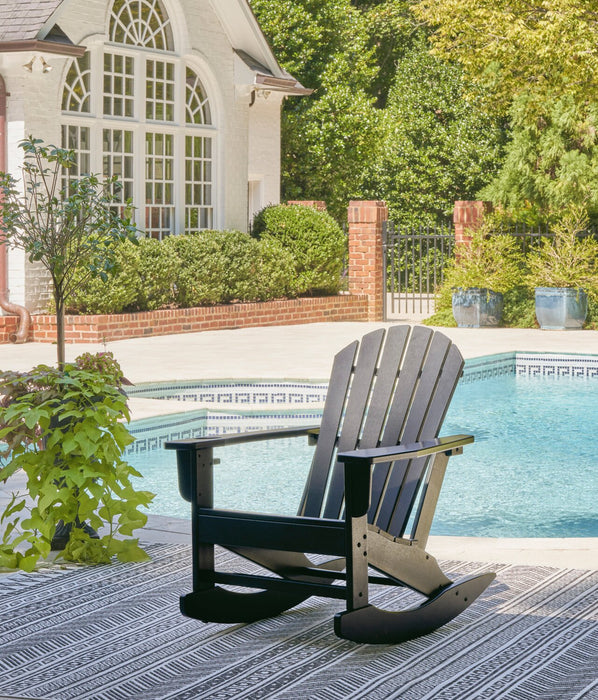 Bask Outdoor Patio Rocking Chair - High Density Plastic, UV & Weather Resistant - Black