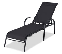 Tuscany Outdoor Patio Lounger with Adjustable Backrest - Metal, UV & Weather Resistant - Charcoal 