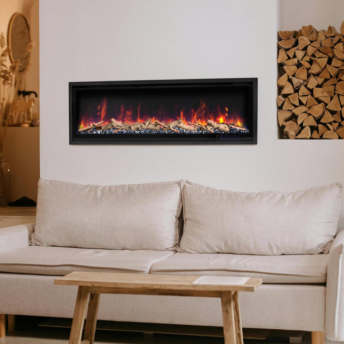 Ceres 55\" Pro Series Black Diamond Electric Fireplace – Black 