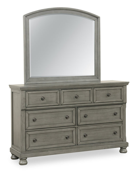 Chelsea 5pc Bedroom Set with Storage Bed, Dresser & Mirror, Grey - Queen Size