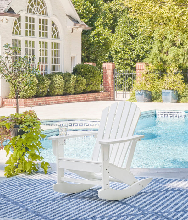 Bask Outdoor Patio Rocking Chair - High Density Plastic, UV & Weather Resistant - White