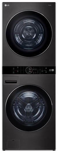 LG 5.8 Washer/7.8 Dryer Cu. Ft. Front-Load High-Efficiency Washtower™ - Black Steel - WKHC252HBA 