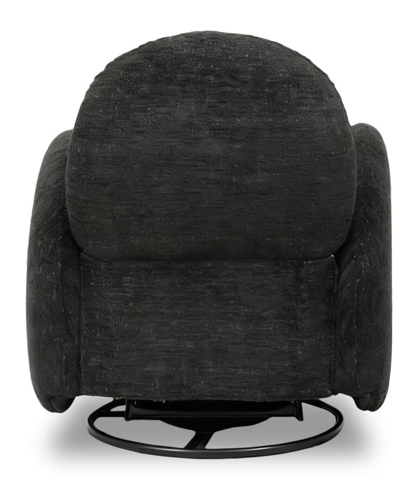 Shay 33\" Chenille Fabric Swivel Glider Reclining Accent Chair - Ebony