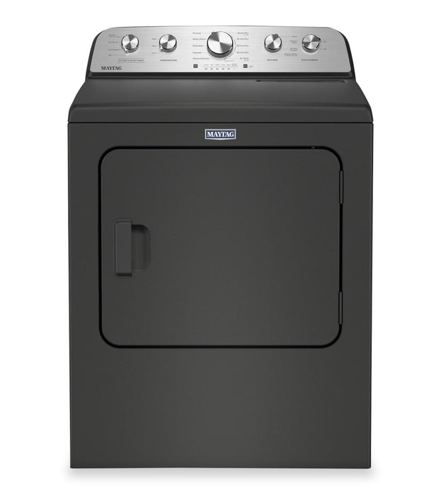 Maytag 5.5 Cu Ft. Top Load Impeller Washer with Pet Pro Option and 7.0 Cu Ft. Gas Dryer – Volcano Black