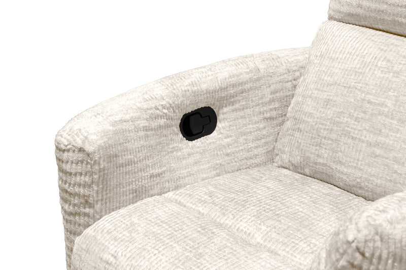 Remi 38\" Fabric Swivel Glider Reclining Chair – Taupe
