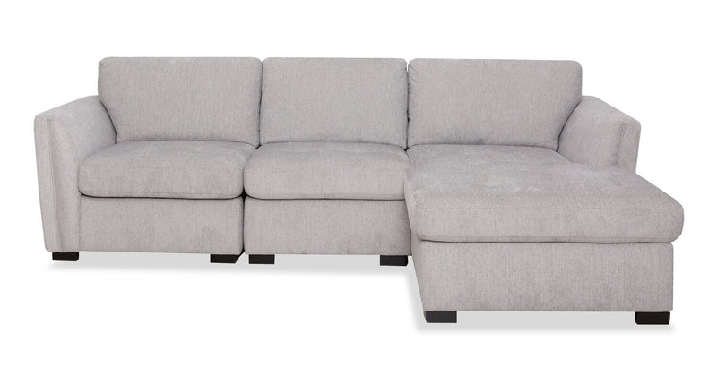 Vault 3-Piece Right-Facing Sectional with Storage Chaise and Two Storage Chairs - Grey
