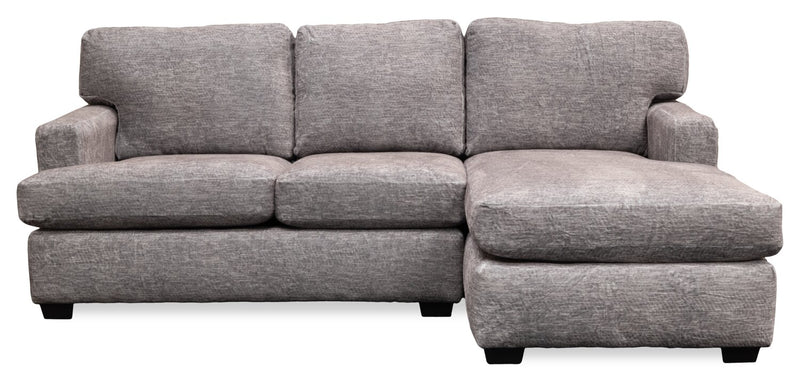 Made in Canada Luxe 2-Piece Right-Facing Fabric Sectional with Removable Cushions - Zaftig Dove Grey