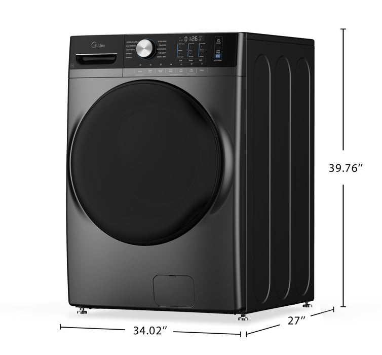 Midea 5.2 Cu. Ft. Front Load Washer with Steam Care – Grey - MLHW52S7AGG
