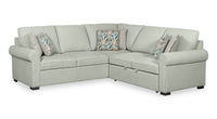 Scott Living Haven 3-Piece Right-Facing Seafoam Blue Chenille Fabric Sleeper Sectional 