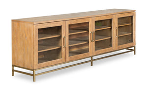 Cresset 84” Modern Solid Wood TV Stand with Storage and Cable Management for TVs up to 90