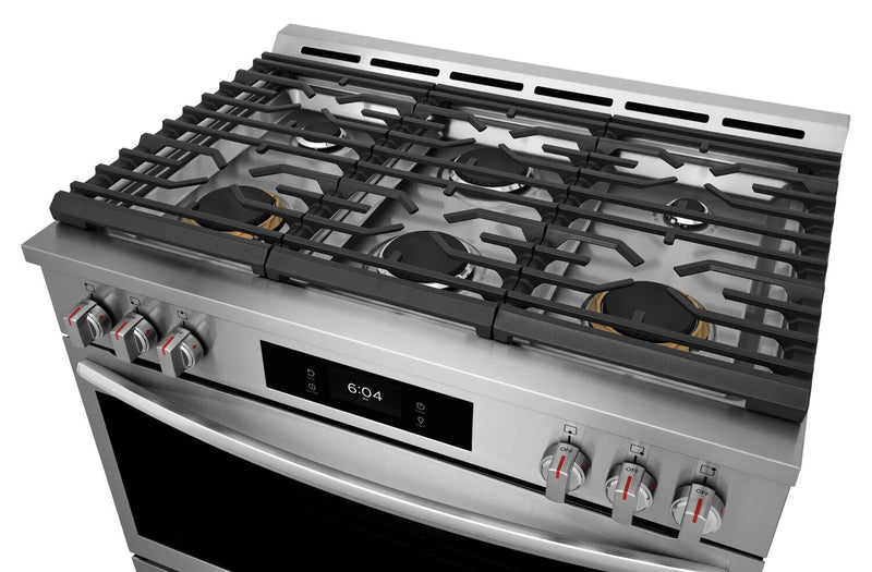 Frigidaire Gallery 36\" 4.6 Cu. Ft. Six-Burner Gas Range with Air Fry - Stainless Steel - GCFG3661AF
