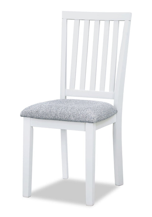Bryn 3pc Dining Package with 42\" Drop-Leaf Table & 2 Chairs, Fabric -Two-Tone White & Grey