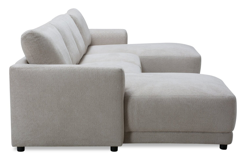 Voyage Modular 4-Piece U-Shaped Fabric Sectional with Removable Back Cushions – Taupe