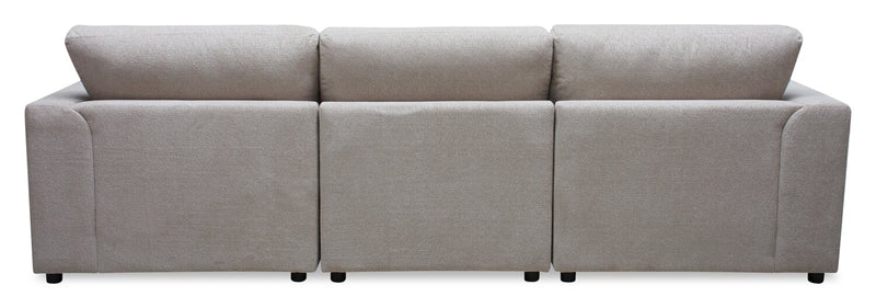 Voyage Modular 3-Piece Right-Facing Fabric Sectional with Removable Back Cushions – Taupe