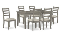 Cove 7pc Dining Table Set with Table & 6 Chairs, Storage Drawers, Melamine, 66