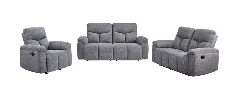Blake 61\" Chenille Fabric Manual Reclining Loveseat – Grey 