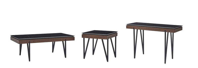 Juno 48\" Modern Sofa Table with Sintered Stone Top - Black