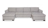 Vault 3-Piece Sectional with Sofa Bed Loveseat and Two Storage Chaises - Grey